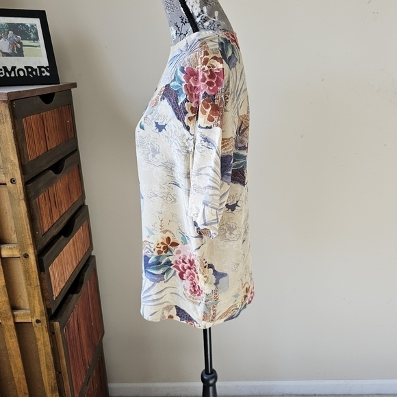 Vintage TESS 100% silk shirt Sz. M - Picture 5 of 7